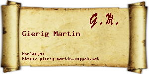 Gierig Martin névjegykártya